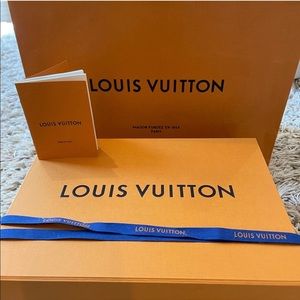 Louis Vuitton bag, box, ribbon and gift notecard